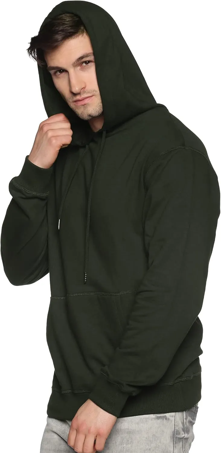 100% Cotton Hoodie For Men, Warm Fleece Pullover Hoodies Regular Fit Heavyweight Hooded Sweatshirts