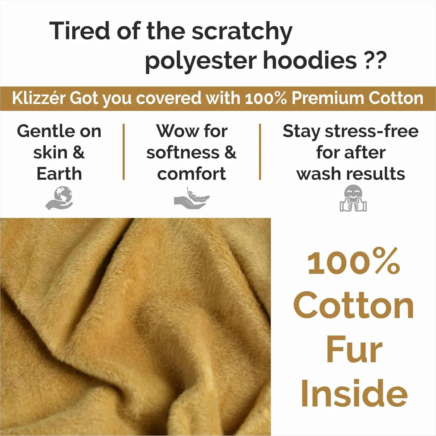 100% Cotton Hoodie For Men, Warm Fleece Pullover Hoodies Regular Fit Heavyweight Hooded Sweatshirts