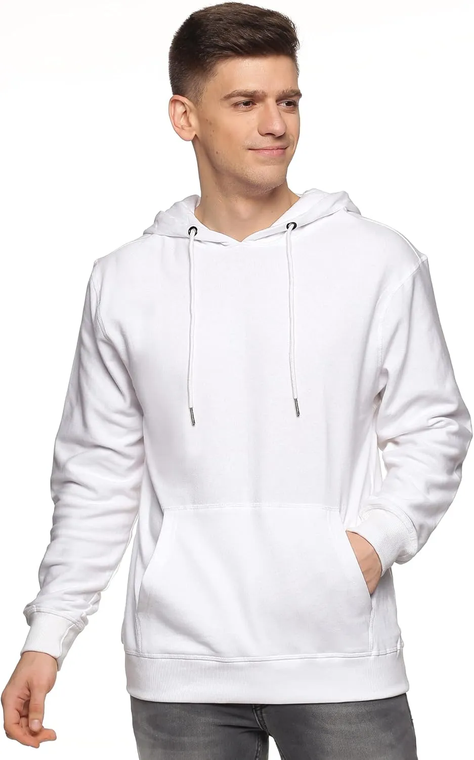 100% Cotton Hoodie For Men, Warm Fleece Pullover Hoodies Regular Fit Heavyweight Hooded Sweatshirts
