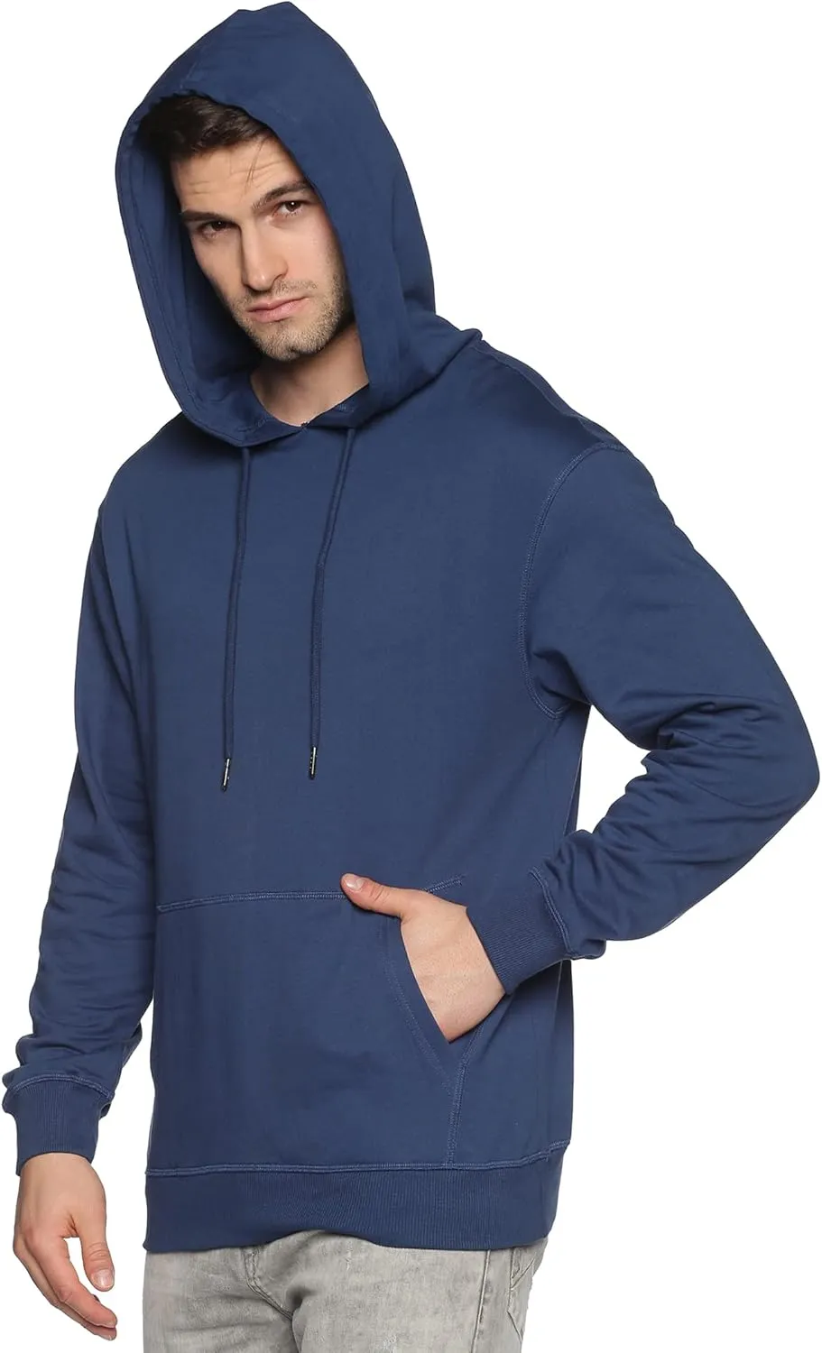 100% Cotton Hoodie For Men, Warm Fleece Pullover Hoodies Regular Fit Heavyweight Hooded Sweatshirts