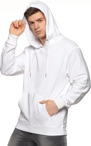 100% Cotton Hoodie For Men, Warm Fleece Pullover Hoodies Regular Fit Heavyweight Hooded Sweatshirts