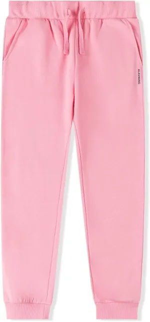 ALAVIKING Kids Soft Brushed Fleece Jogger Sweatpants Drawstring Elastic Waist Athletic Pants for Boys or Girls 3-12 Years