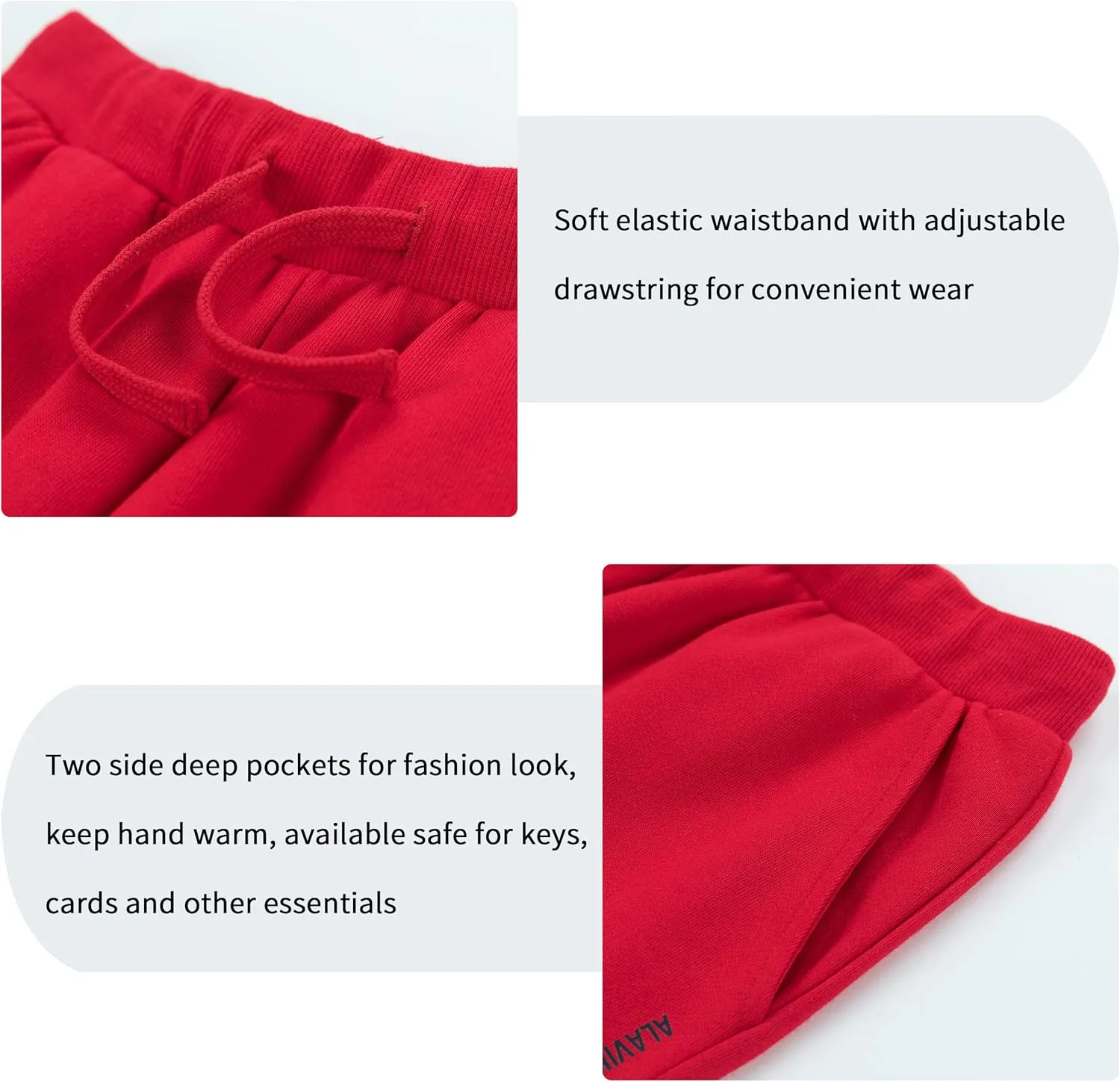 ALAVIKING Kids Soft Brushed Fleece Jogger Sweatpants Drawstring Elastic Waist Athletic Pants for Boys or Girls 3-12 Years