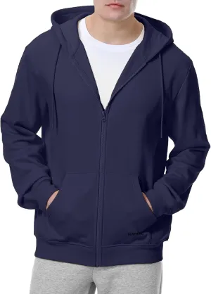 ALAVIKING Mens Zip up Hoodie Antistatic Fabric Hooded Sweatshirt with Pockets Athletic Fleece Hoodies for Men Size S-3XL