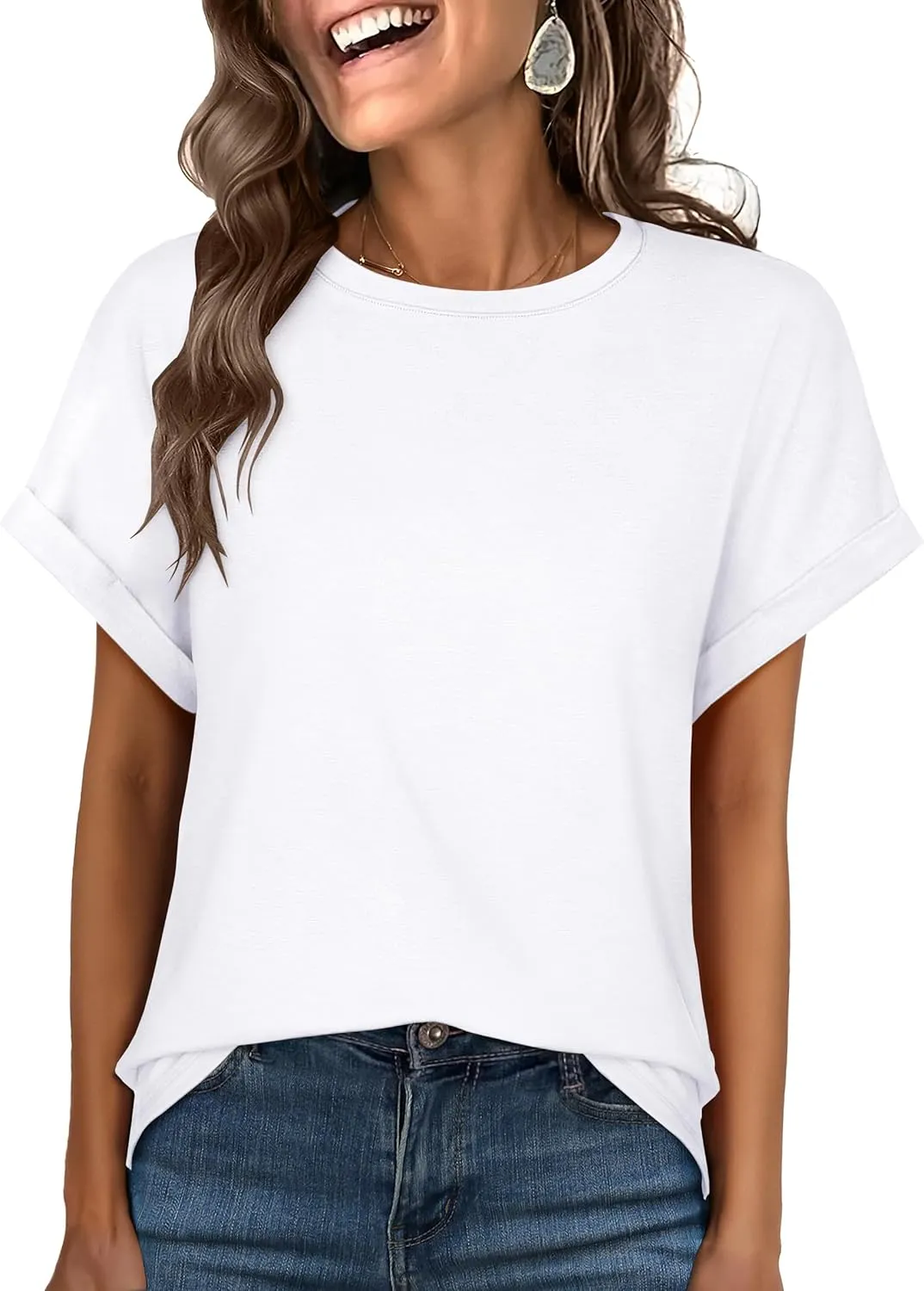 ANRABESS Womens Oversized Tops Summer Short Sleeve T Shirts Basic Solid Boxy Tee Casual Workout Going Out Outfits 2025 Spring