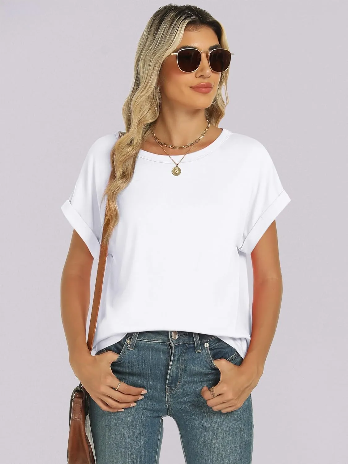 ANRABESS Womens Oversized Tops Summer Short Sleeve T Shirts Basic Solid Boxy Tee Casual Workout Going Out Outfits 2025 Spring