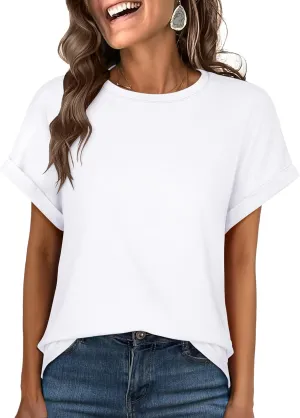 ANRABESS Womens Oversized Tops Summer Short Sleeve T Shirts Basic Solid Boxy Tee Casual Workout Going Out Outfits 2025 Spring
