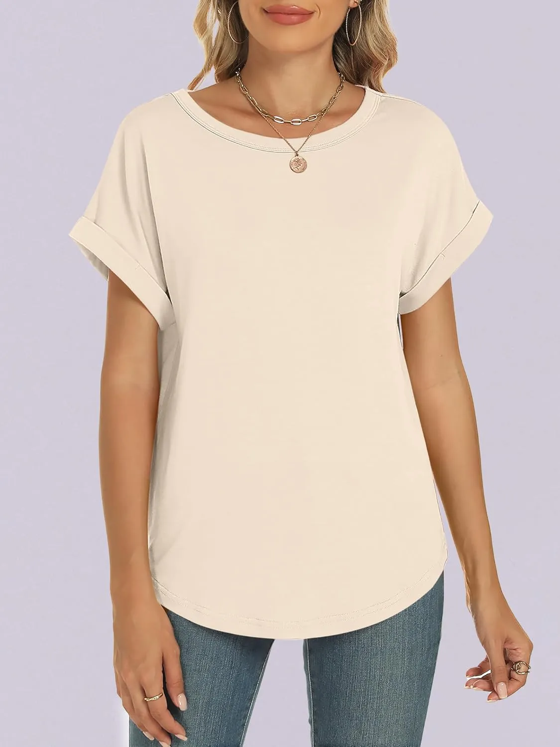 ANRABESS Womens Oversized Tops Summer Short Sleeve T Shirts Basic Solid Boxy Tee Casual Workout Going Out Outfits 2025 Spring