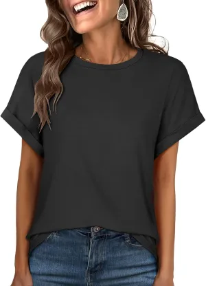 ANRABESS Womens Oversized Tops Summer Short Sleeve T Shirts Basic Solid Boxy Tee Casual Workout Going Out Outfits 2025 Spring