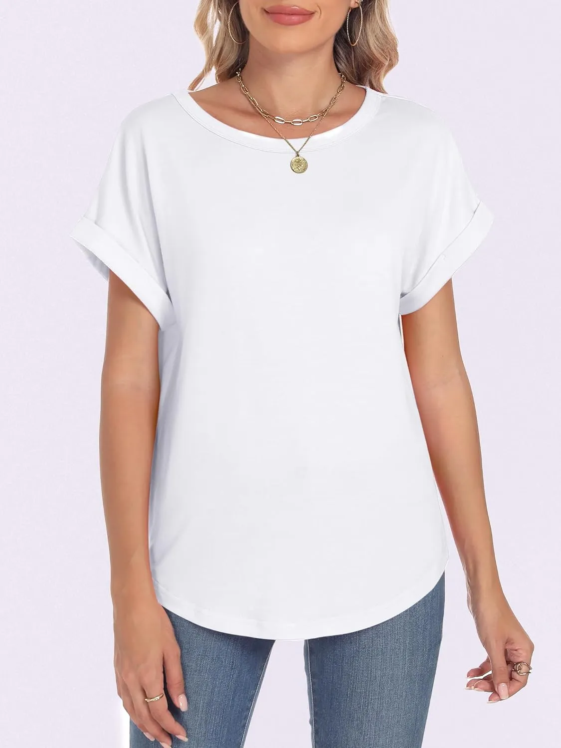 ANRABESS Womens Oversized Tops Summer Short Sleeve T Shirts Basic Solid Boxy Tee Casual Workout Going Out Outfits 2025 Spring