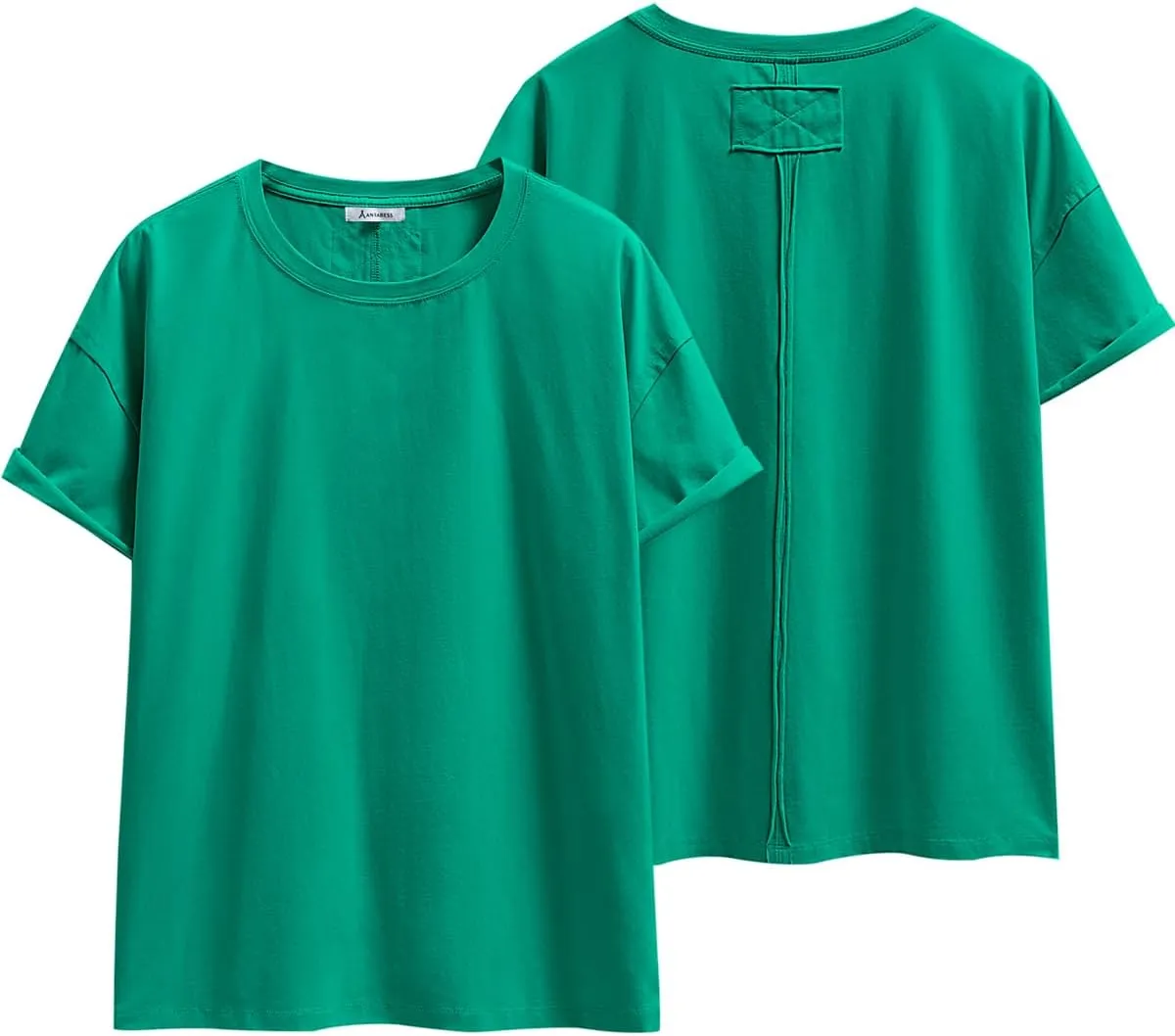 ANRABESS Womens Tops Oversized T Shirts Loose Fit Short Sleeve Crewneck Summer Casual 2025 Trendy Boxy Tee Blouse