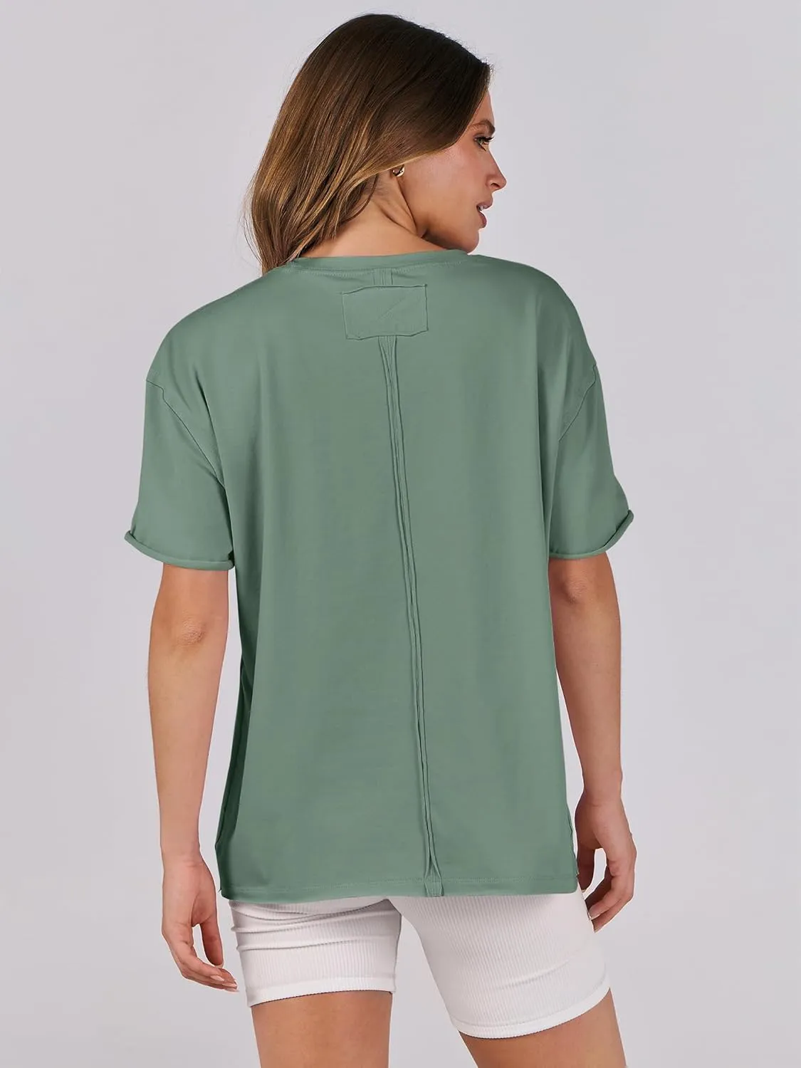 ANRABESS Womens Tops Oversized T Shirts Loose Fit Short Sleeve Crewneck Summer Casual 2025 Trendy Boxy Tee Blouse