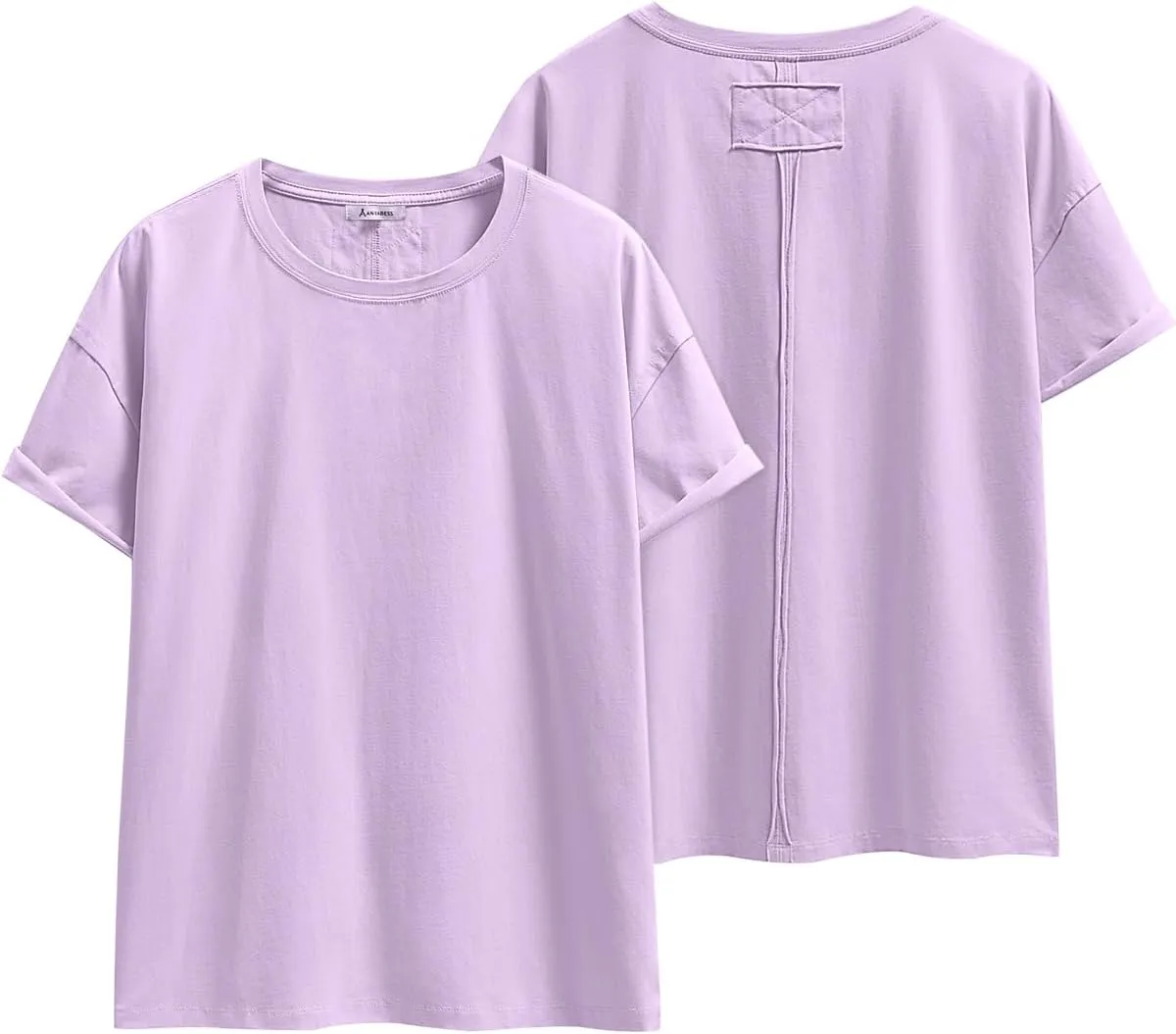 ANRABESS Womens Tops Oversized T Shirts Loose Fit Short Sleeve Crewneck Summer Casual 2025 Trendy Boxy Tee Blouse