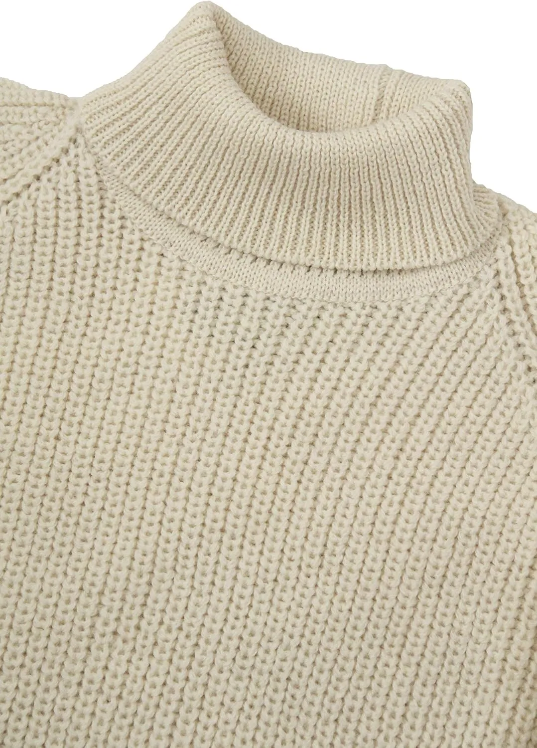 Aran Crafts Men's Irish Cable Knitted Rib Roll Neck Sweater (100% Pure New Wool)