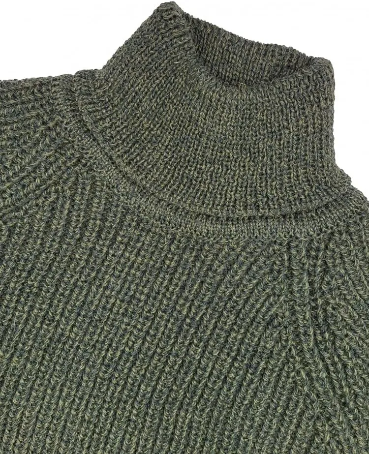 Aran Crafts Men's Irish Cable Knitted Rib Roll Neck Sweater (100% Pure New Wool)
