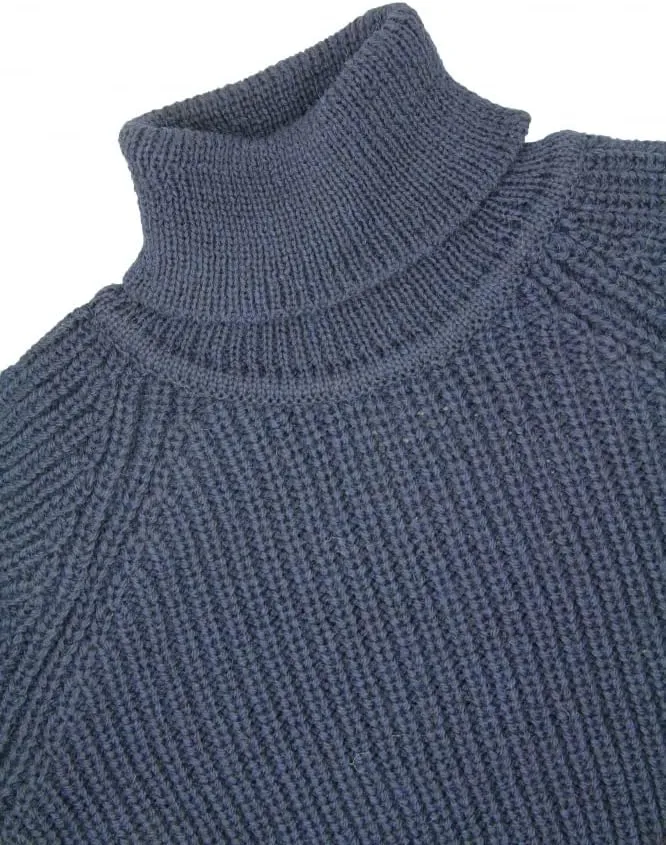 Aran Crafts Men's Irish Cable Knitted Rib Roll Neck Sweater (100% Pure New Wool)