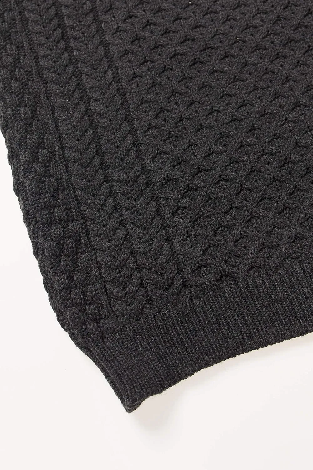 Aran Crafts Unisex Irish Cable Knitted Soft Roll Neck Sweater (100% Merino Wool)