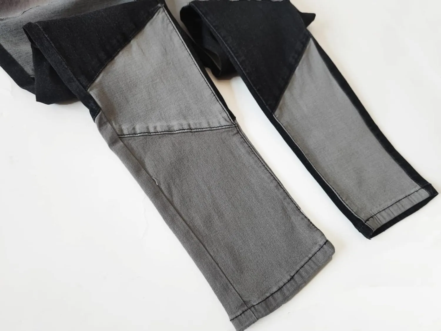 Atditama Stretch Patchwork Jeans Denim Pants for Women High Waisted Skinny Casual Distressed Ankle Length Curved Patch Jeans
