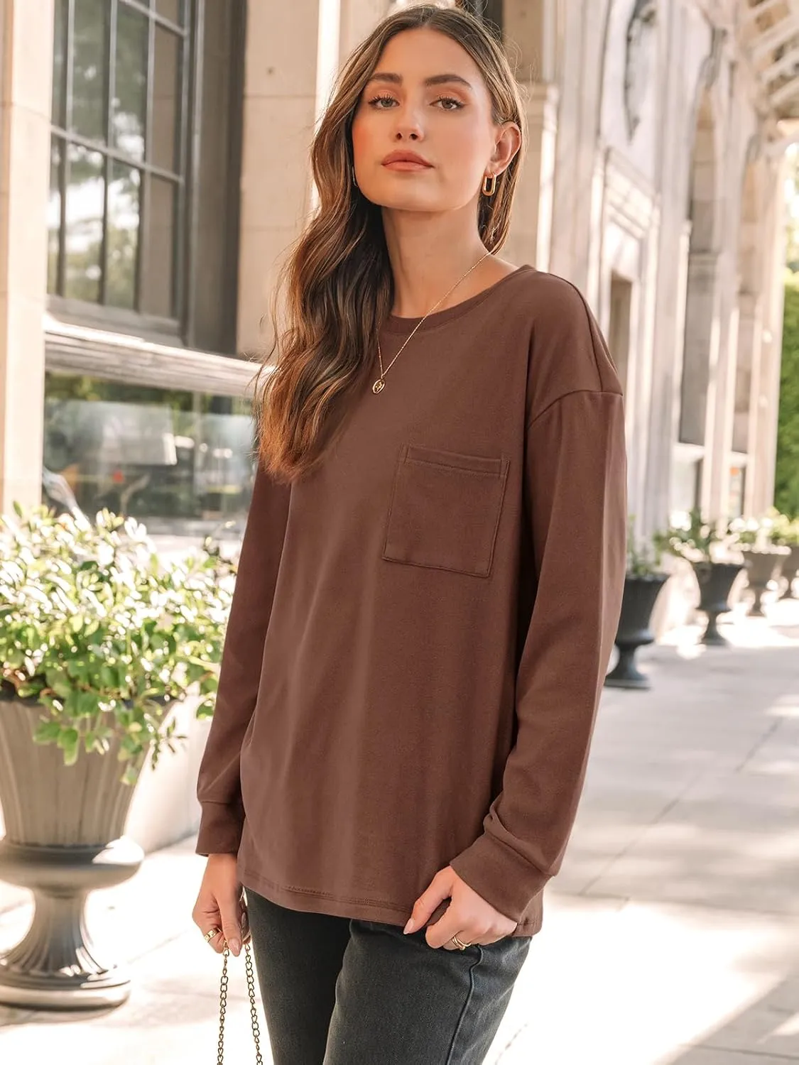 AUTOMET Womens Long Sleeve Tops Loose Fit Fall Cute Thick T Shirts Winter Cruise Outfits Trendy Clothes