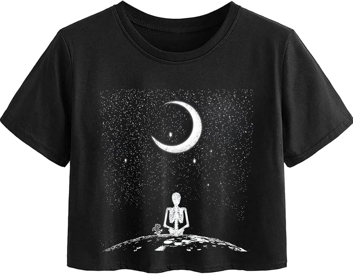 Avanova Women Graphic Oversized Ripped Boxy Tee Shirt Distressed Short Sleeve Crop Top