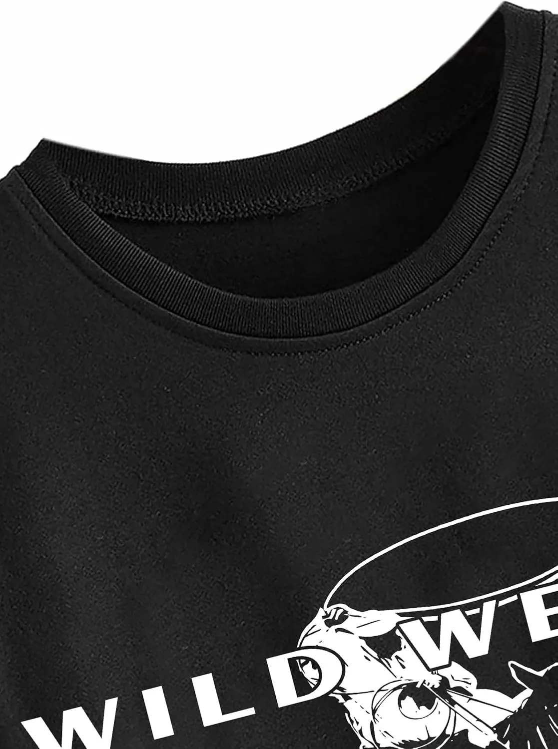 Avanova Women Graphic Oversized Ripped Boxy Tee Shirt Distressed Short Sleeve Crop Top