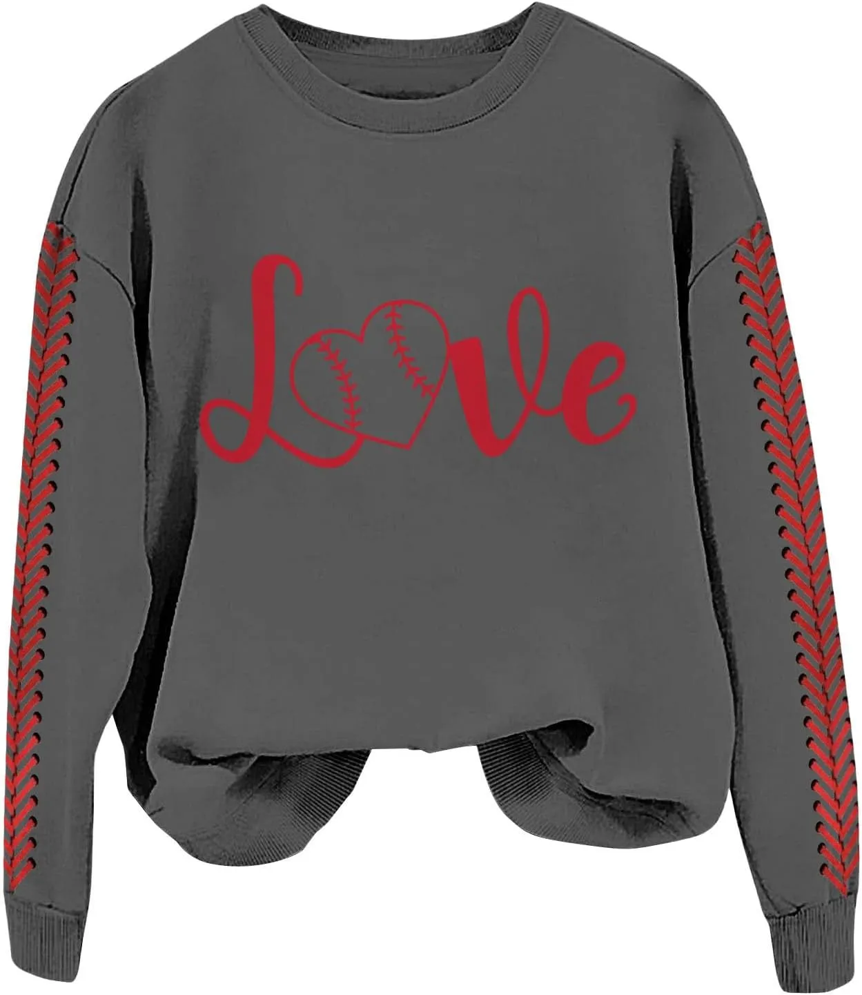 Baseball Sweatshirt for Womens 2025 Long Sleeves Round Neck Pullover Baseball Letter Print Blouses Fall Workout Tops