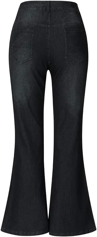 Bell Bottom Jeans for Women Petite Denim Pants Distressed Washed 70s Fashion Vintage Cowboy Jeans Bootcut Pant