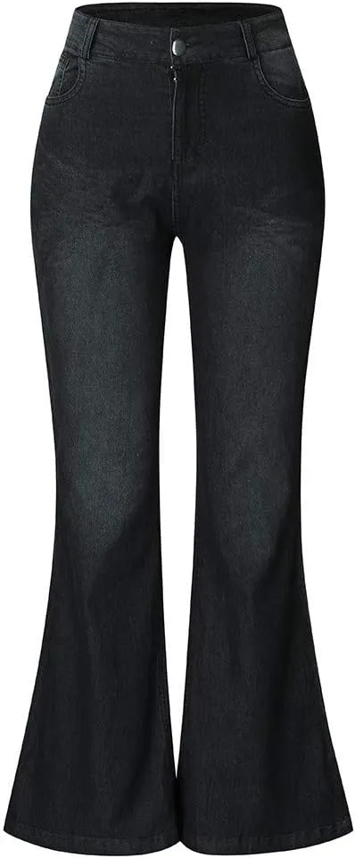 Bell Bottom Jeans for Women Petite Denim Pants Distressed Washed 70s Fashion Vintage Cowboy Jeans Bootcut Pant