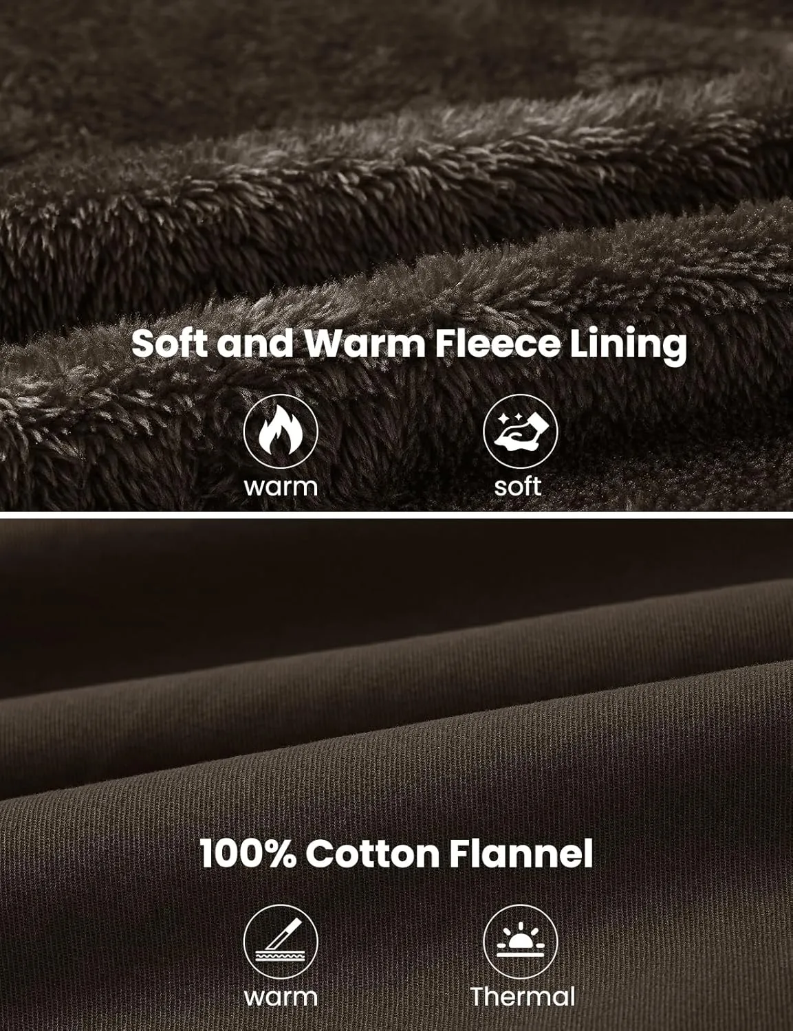 BGOWATU Men's Cotton Work Jacket Insulated Flannel Lined Full Zip Hoodies Active Winter Coat with Utility Pockets