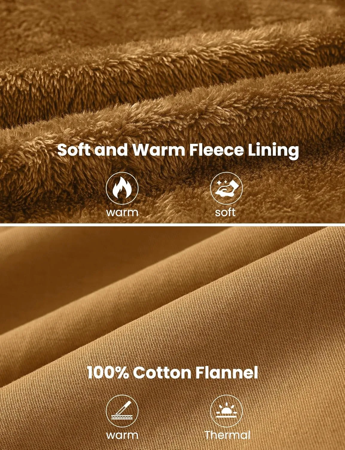 BGOWATU Men's Cotton Work Jacket Insulated Flannel Lined Full Zip Hoodies Active Winter Coat with Utility Pockets