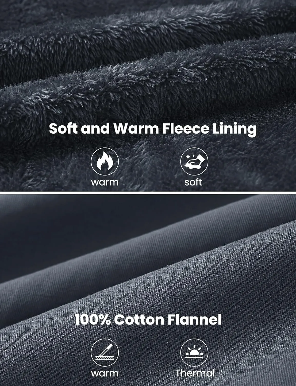 BGOWATU Men's Cotton Work Jacket Insulated Flannel Lined Full Zip Hoodies Active Winter Coat with Utility Pockets