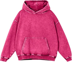BINTEHGS Mens Oversized Hoodie Vintage Acid Wash Hoodie Baggy Cotton hooded Sweatshirts Unisex Distressed Pullover Streetwear