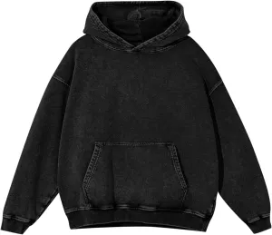 BINTEHGS Mens Oversized Hoodie Vintage Acid Wash Hoodie Baggy Cotton hooded Sweatshirts Unisex Distressed Pullover Streetwear