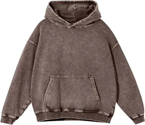BINTEHGS Mens Oversized Hoodie Vintage Acid Wash Hoodie Baggy Cotton hooded Sweatshirts Unisex Distressed Pullover Streetwear