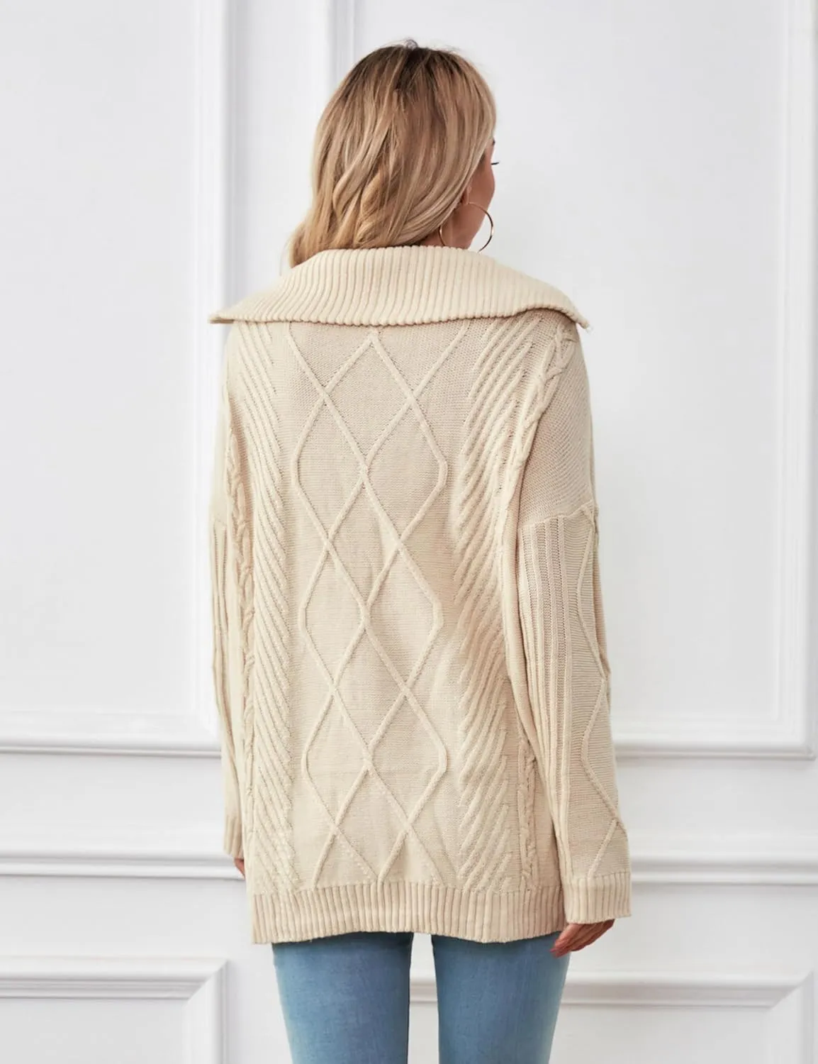 BMJL Women's Half Zip Pullover Sweaters Cute Chunky Loose Slouchy Trendy Sweater Fall 2023