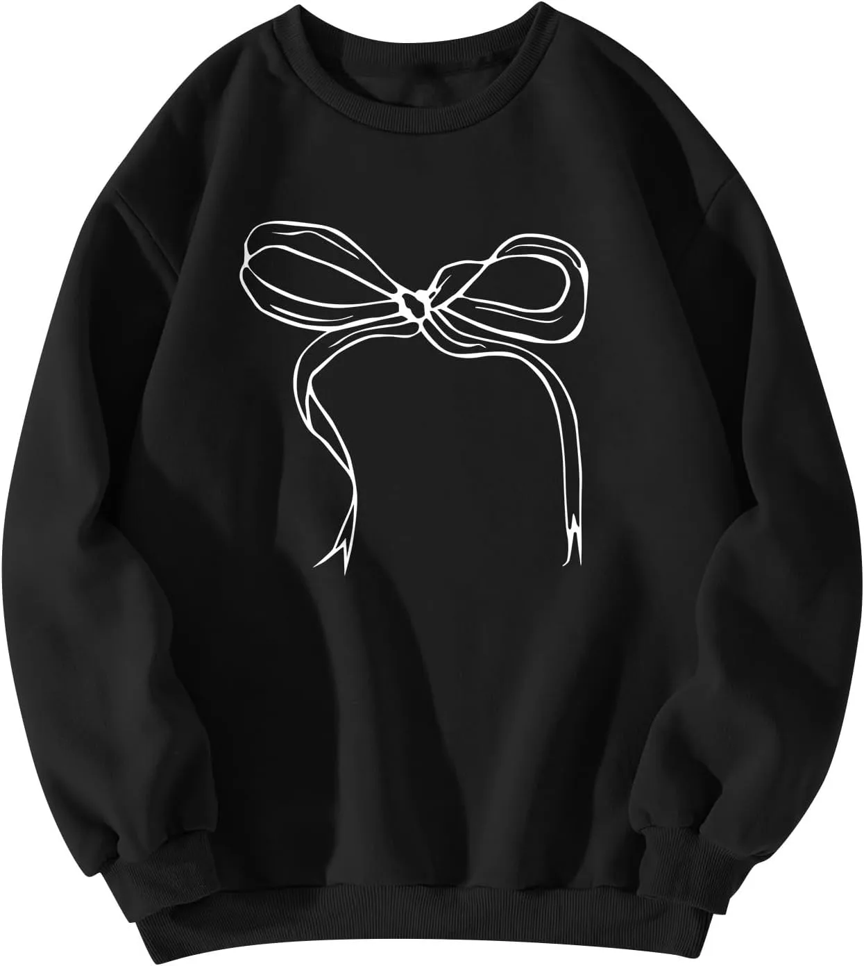 Bow Sweater Women Coquette Clothes, Sweatshirts For Teen Girls Clean Girl Holiday Shirt Crewneck Long Sleeve Pullover