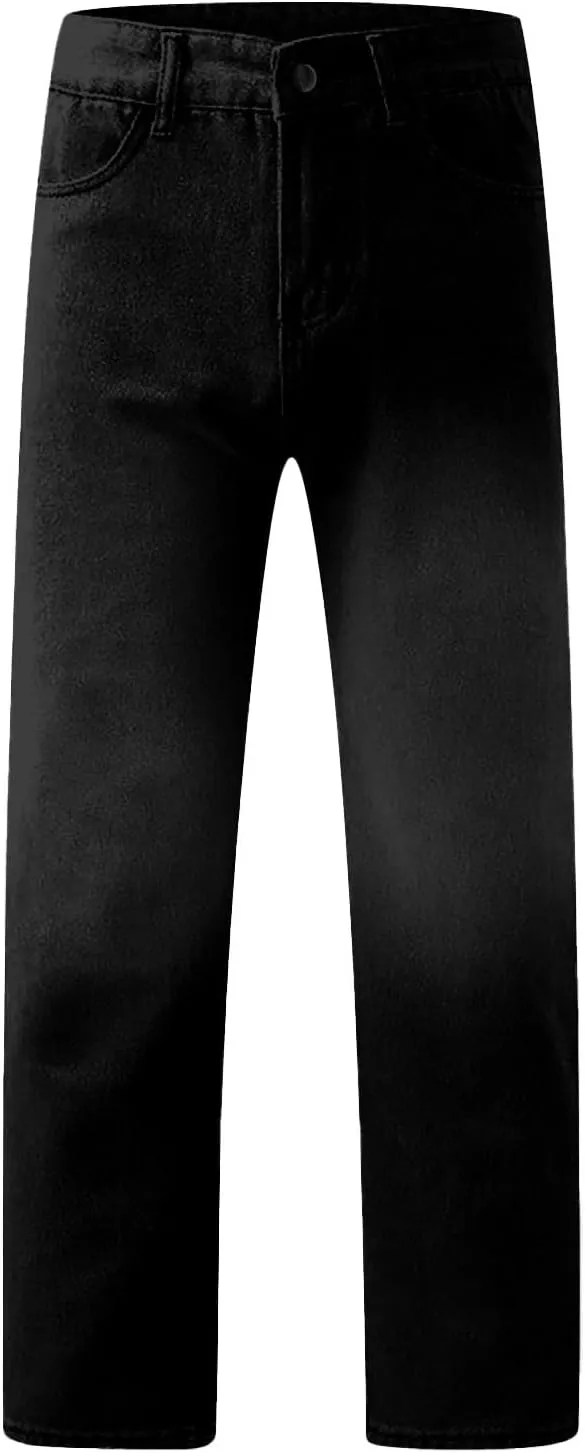 Boyfriend Jeans for Women Trendy Low Rise Sweatpant Jeans Straight Leg Trousers with Pockets Comfy Y2k Denim Pants