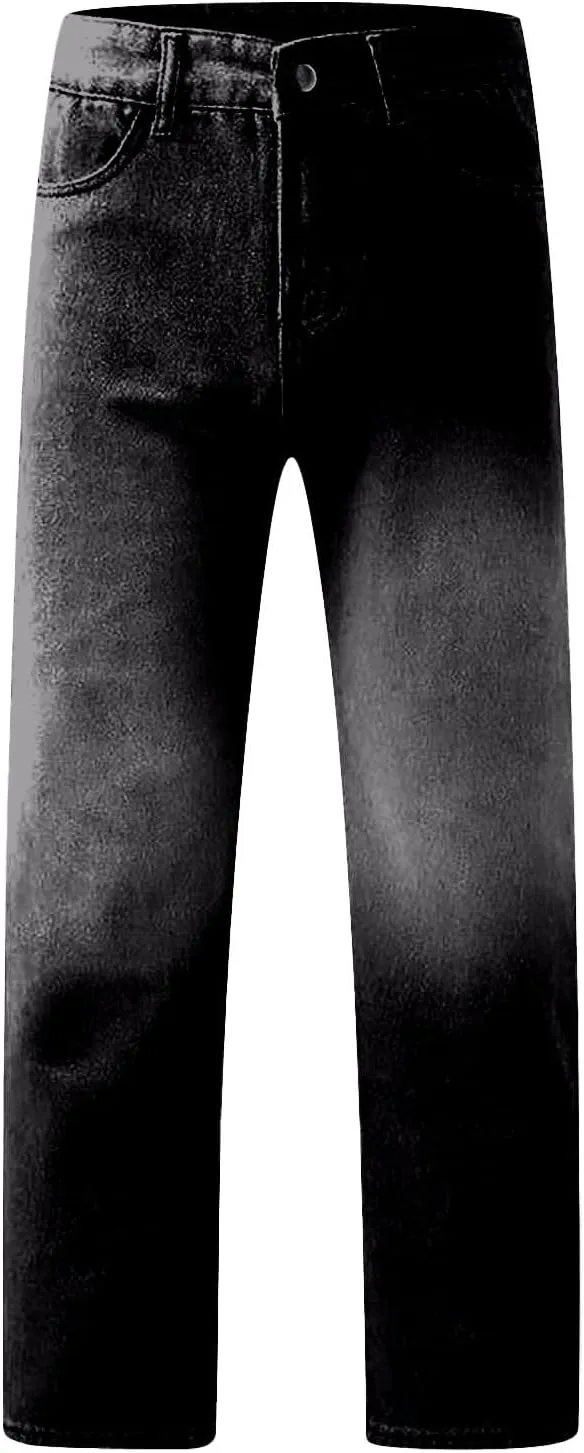 Boyfriend Jeans for Women Trendy Low Rise Sweatpant Jeans Straight Leg Trousers with Pockets Comfy Y2k Denim Pants