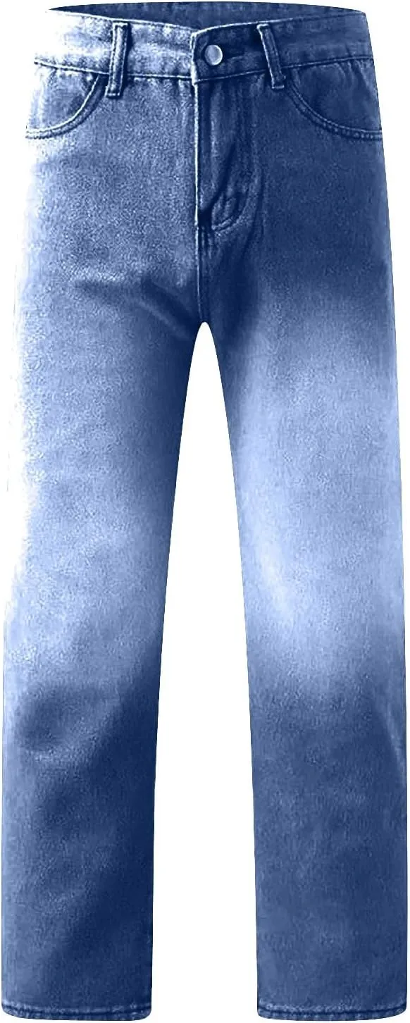 Boyfriend Jeans for Women Trendy Low Rise Sweatpant Jeans Straight Leg Trousers with Pockets Comfy Y2k Denim Pants