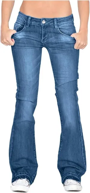 Butt Lifting Low Rise Jeans for Women Trendy Stretch Wide Leg Boot Cut Denim Pants