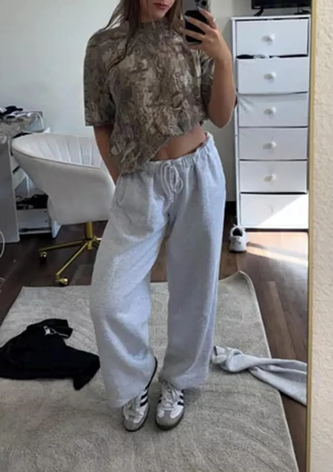 Camo Print Oversized T Shirts for Women Short Sleeve Graphic Print Crew Neck Baggy Shirts Cute Tunic Tee Tops