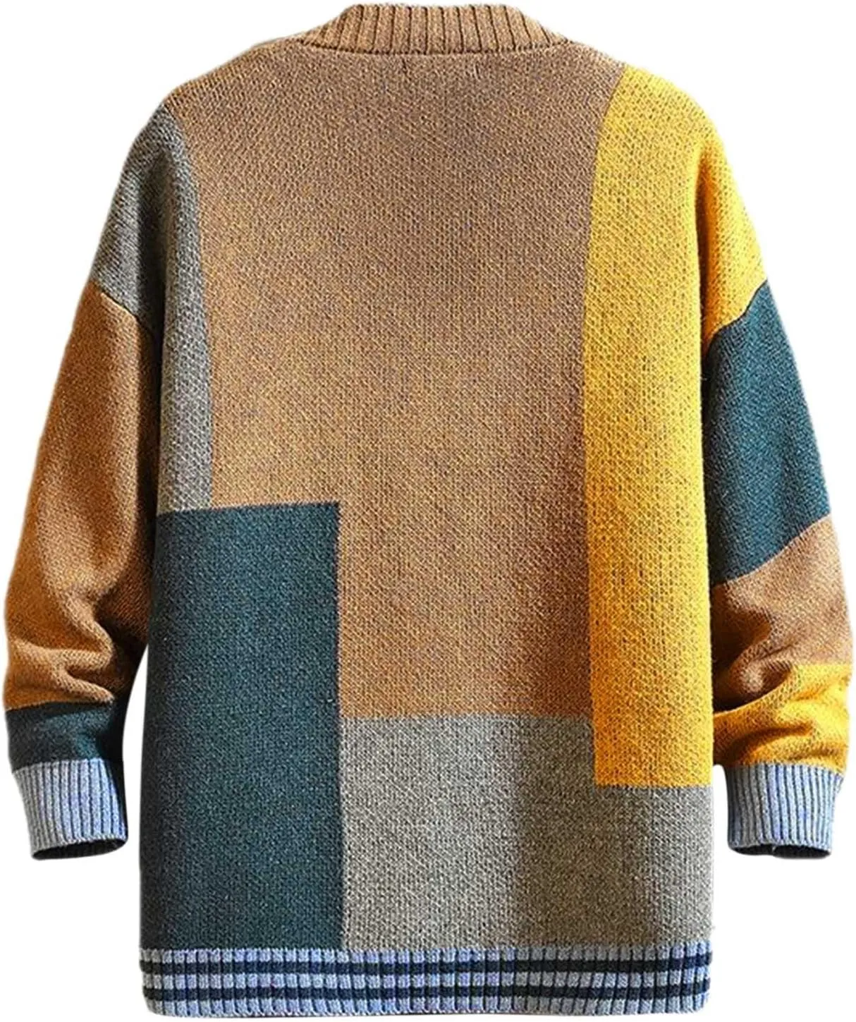 Cardigan Sweater for Men's Fashion Color Cardigan V Neck Cardigan Top Versatile Knitted Button Down Overcoat Coats
