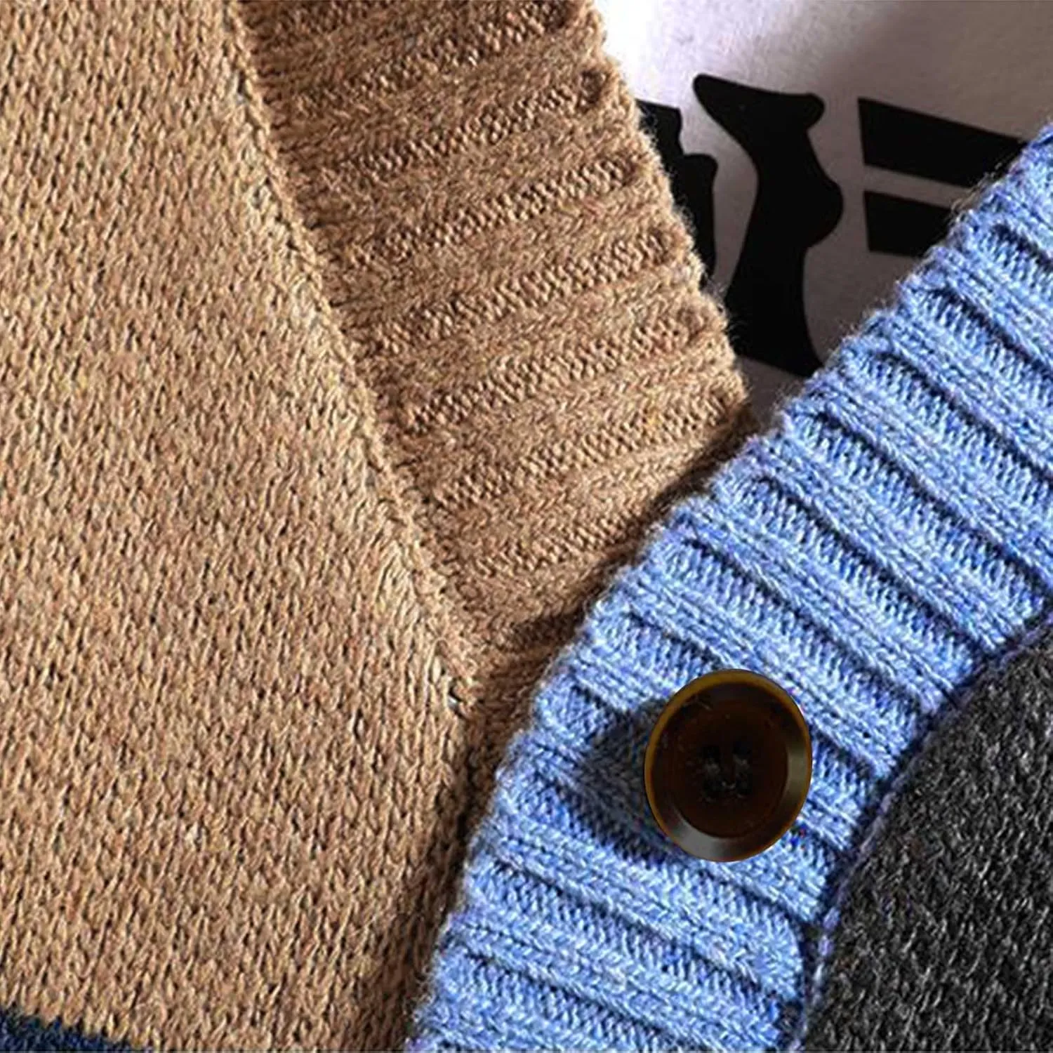 Cardigan Sweater for Men's Fashion Color Cardigan V Neck Cardigan Top Versatile Knitted Button Down Overcoat Coats