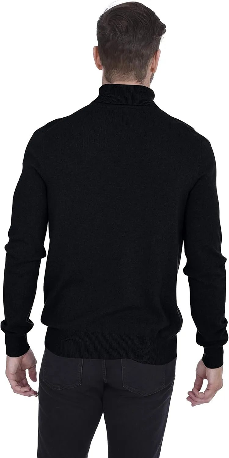 Cashmeren Men's Basic Turtleneck Sweater 100% Pure Cashmere Long Sleeve Roll Neck Pullover
