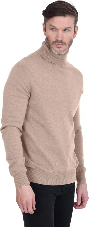 Cashmeren Men's Basic Turtleneck Sweater 100% Pure Cashmere Long Sleeve Roll Neck Pullover