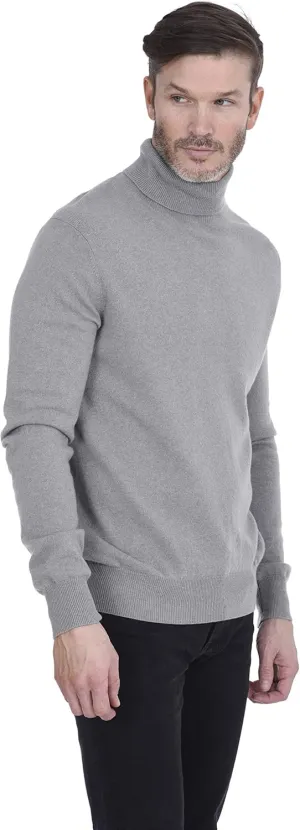 Cashmeren Men's Basic Turtleneck Sweater 100% Pure Cashmere Long Sleeve Roll Neck Pullover
