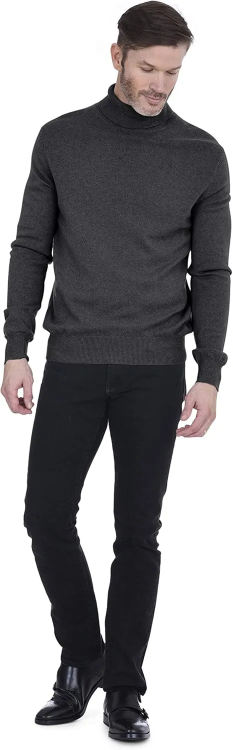 Cashmeren Men's Basic Turtleneck Sweater 100% Pure Cashmere Long Sleeve Roll Neck Pullover