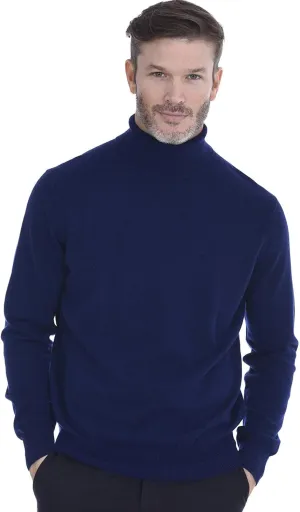 Cashmeren Men's Basic Turtleneck Sweater 100% Pure Cashmere Long Sleeve Roll Neck Pullover