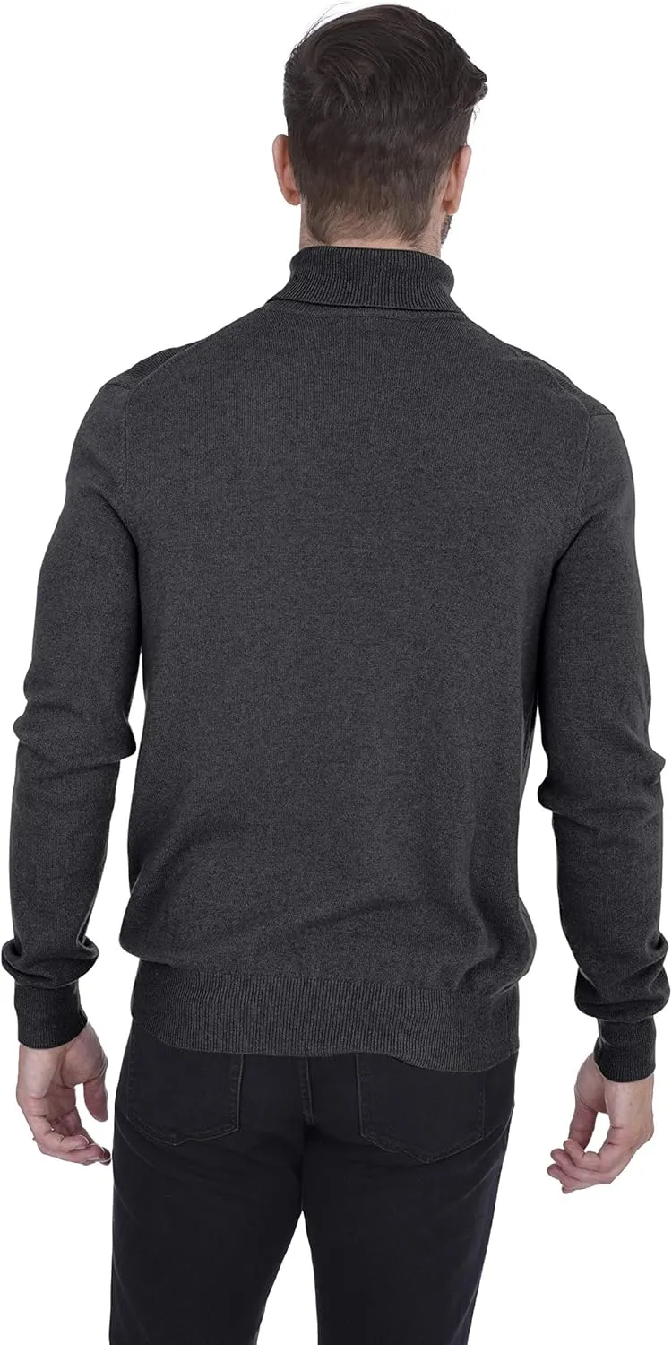 Cashmeren Men's Basic Turtleneck Sweater 100% Pure Cashmere Long Sleeve Roll Neck Pullover