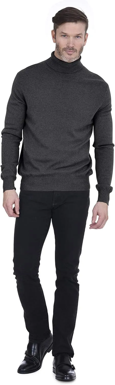 Cashmeren Men's Basic Turtleneck Sweater 100% Pure Cashmere Long Sleeve Roll Neck Pullover